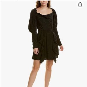 Wayf Wispy Cowl Neck Puff Sleeve Mini Dress